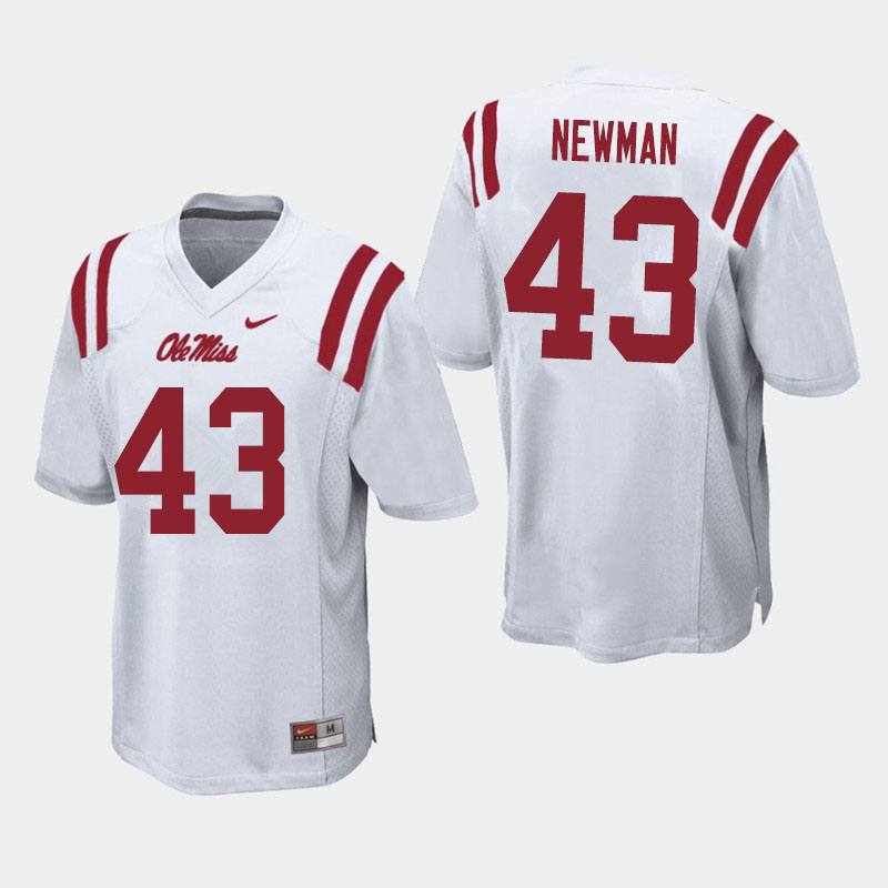 Daniel Newman Ole Miss Rebels NCAA Men's White #43 Stitched Limited College Football Jersey MWV1258DI